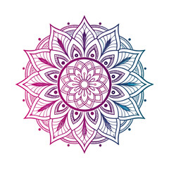 vector illustration of a mandala design berry & dark dewberry gradent color