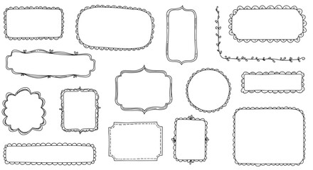 Decorative doodle frames collection for creative designs