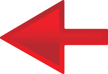 3d left arrow Icon vector isolated on white background