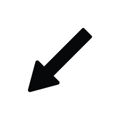 Down Right Arrow Icon, Bold Diagonal Vector
