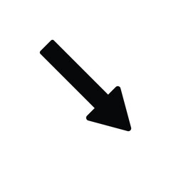Down Left Arrow Icon, Bold Diagonal Vector