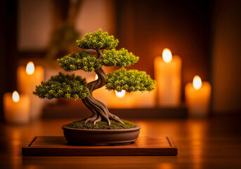 Bonsai & Candlelight, Serene Ambiance for Relaxation & Zen