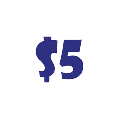 $5, geometric symbol simple logo vector