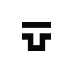 Fototapeta premium Letter TU square geometric symbol simple logo vector