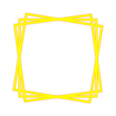 Dynamic Yellow Neon Square Frames with Glowing Effect for Visual Arts, Branding, and Modern Decor
