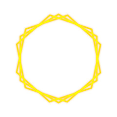 Striking Yellow Neon Octagonal Frame with Glowing Effect for Artistic, Commercial, and Event Displays