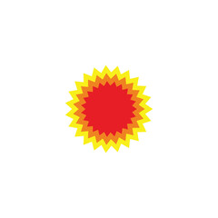Sun, paper geometric symbol simple logo vector