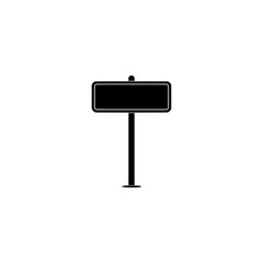 Blank road sign on pole on a transparent background