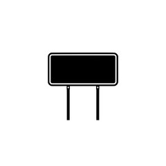 Blank road sign on two poles with simple black design  on a transparent background