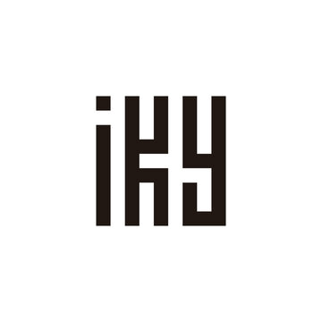 Letter iky square, rectangles geometric symbol simple logo vector
