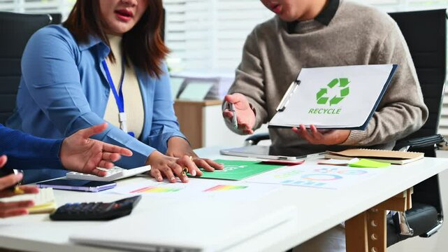 Business team people planning hand using laptop for working technology and business Net zero and carbon neutral concept.NET ZERO icons