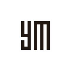Letter ym square, rectangles geometric symbol simple logo vector