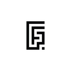 Letter F and G square dot geometric symbol simple logo vector