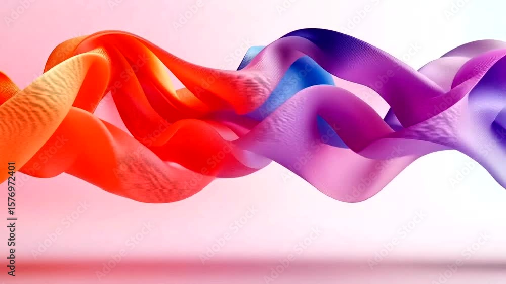Aufkleber abstract flow: wavy multicolored gradient fabric motion background with smooth curves