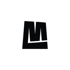 Letter L and M square geometric symbol simple logo vector