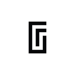 Fototapeta premium Letter r in G square geometric symbol simple logo vector