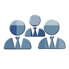 3d Dark blue checkered pattern personnel icon on Transparent Background