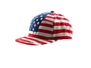 American flag baseball cap isolated on transparent background