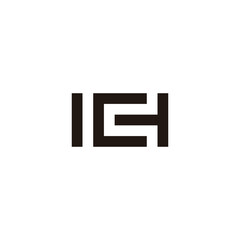 Letter H and C square geometric symbol simple logo vector