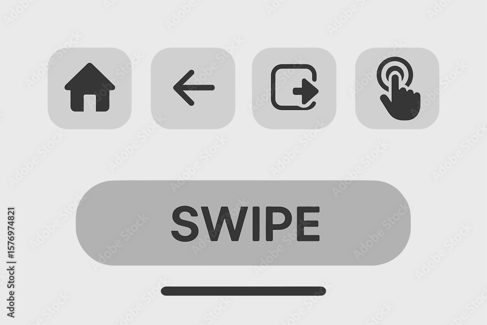 Poster user interface navigation icons touch button swipe gesture design