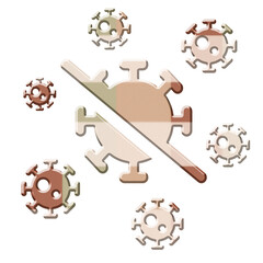 vector illustration of Earth tone checkered pattern Antivirus icon