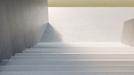 Obraz premium Minimalist Architectural Square with Stairs and Open Space