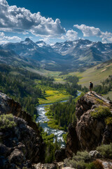 Majestic Wilderness Awakening: A Hiker's Embrace of Nature's Untamed Beauty