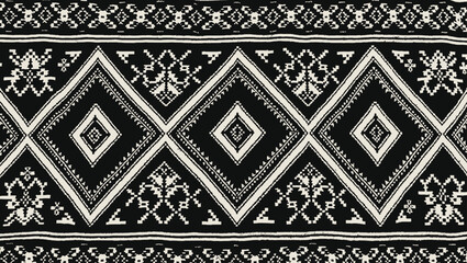 Obraz premium Yakan Cloth Filipino, Geometric Pattern – Intricate Seamless Ornamental Design for Textile, Fabric, and Traditional Art
