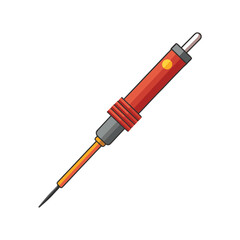 Naklejka premium Red and orange electronic component tester tool