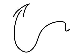 グニャグニャ曲がる手描きの矢印