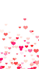 valentines day hearts isolated on transparent background , png love and romantic valentine vertical social media overlay design element	