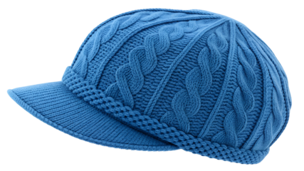 blue knitted hat isolated on transparent background