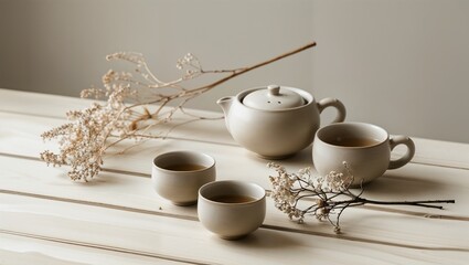 A Moment of Calm: Neutral Tones and Tea for Wellness