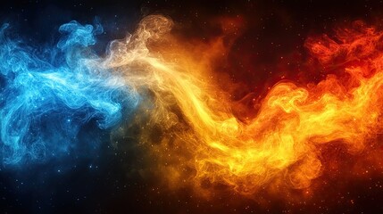 Fototapeta premium Abstract design of contrasting hot and cold energies.