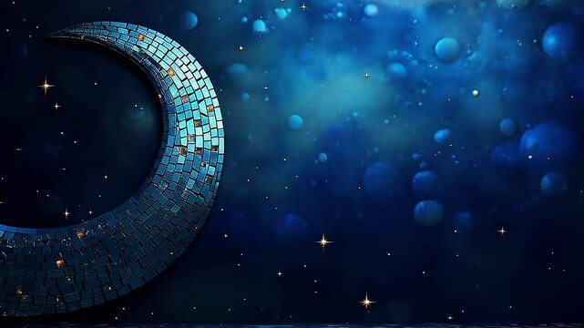 Crescent moon in Delfts Blauw highly detailed, cinematic lighting,ai generatif