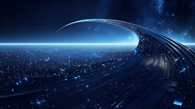 Crescent moon in Delfts Blauw highly detailed, cinematic lighting,ai generatif