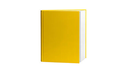 Yellow book mockup hardcover design blank cover template textbook novel literature isolated read 100 pages on transparent background