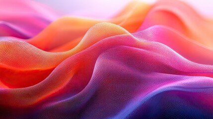 Abstract wavy fabric design with vibrant colors.