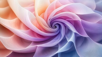 A swirling, ombre design of sheer fabric.