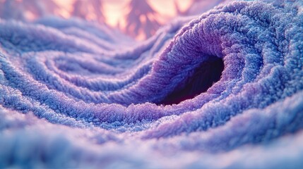 Close-up view of textured, swirling purple and blue material.