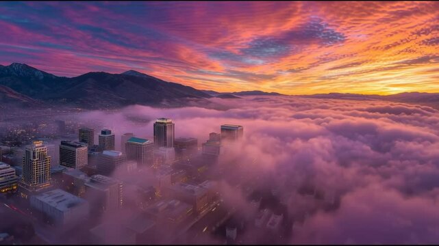 Salt Lake City Sunrise A City Above the Clouds