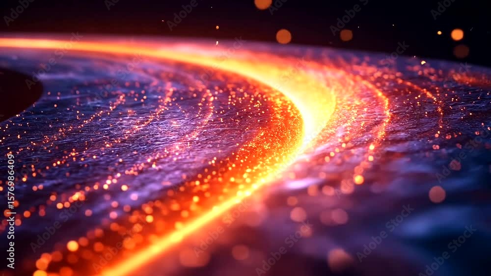 Poster abstract futuristic glowing particle ring animation with elegant visual effects