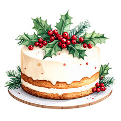 크리스마스 장식으로 꾸며진 맛있는 케이크