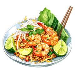 통통한 새우와 신선한 야채로 구성된 동남아 음신인 팟타이