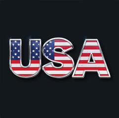USA Flag Typography Design &ndash; American Letters Art for Stock