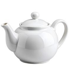 Obraz premium Classic White Ceramic Teapot – Minimalist Style – Transparent