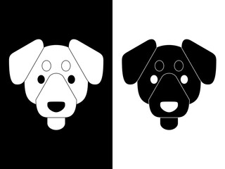 black and white dog vector illustration