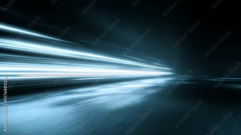Poster futuristic light trails creating a dynamic visual in nighttime cityscape