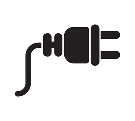 Set of electric plug vector icons on white background. Electrical cord or cable. Electric power.Electric plug vector icon on white background