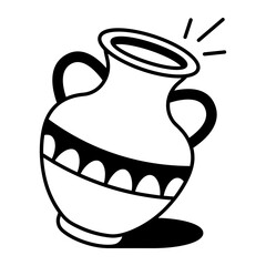 A hand drawn style icon showing vase
